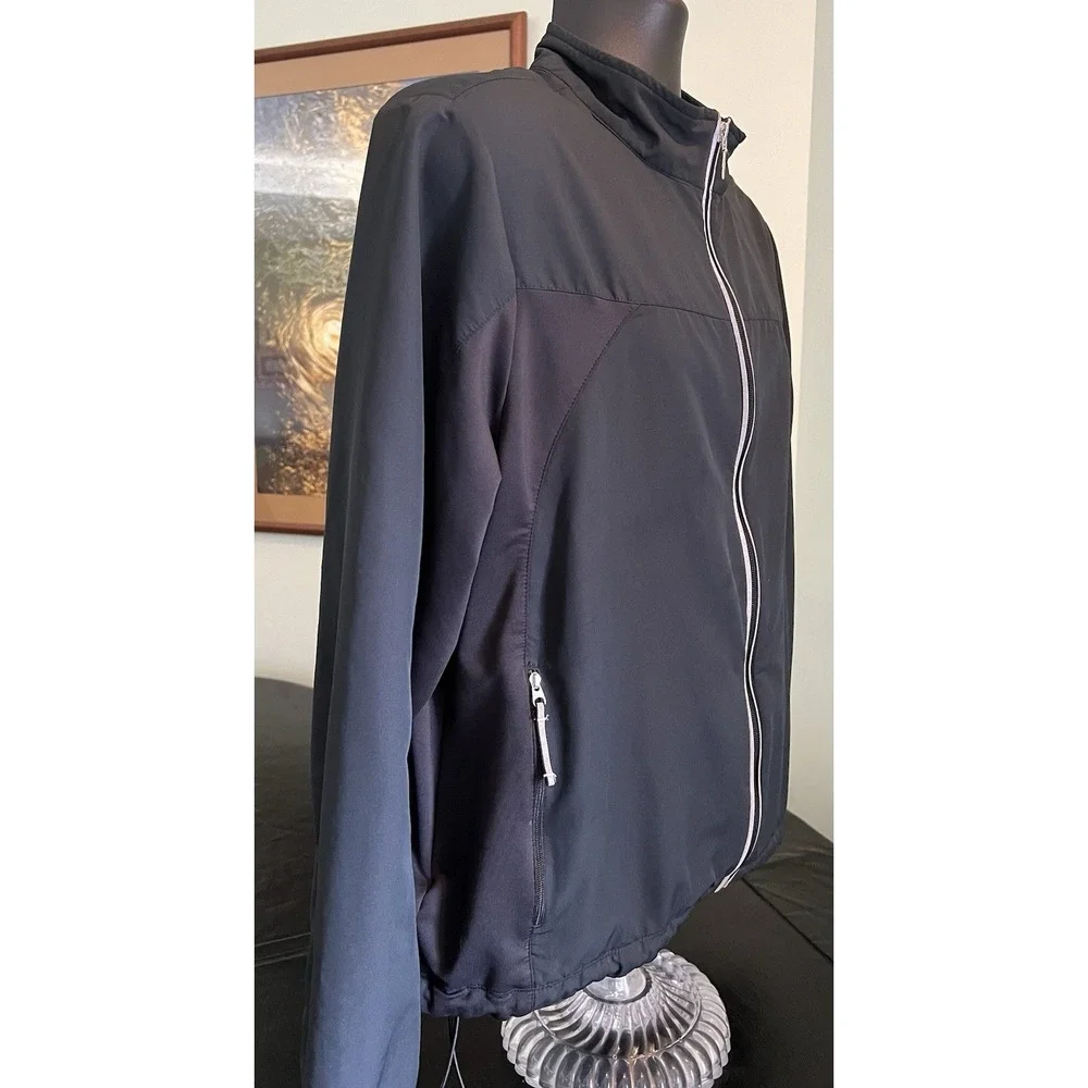 Tek Gear Womens XL Black Full Zip Performance Track Jacket Windbreaker